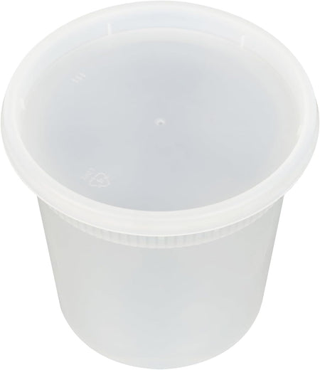 Asporto Microwavable To-Go Container - BPA Free round Soup Container with Clear Plastic Lid - Catering & Takeout - 24 Oz - Clear - Plastic - Disposable - 100Ct Box