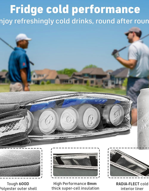Load image into Gallery viewer, Frostbox Golf Bag Cooler and Ice Pack - Small 6 Pack Golf Beer Cooler - Hidden and Fits Discreetly in Golf Bag - Covert Insulated Golf Cooler Bag Sleeve - Golf Accessories for Men &amp; Christmas Gift
