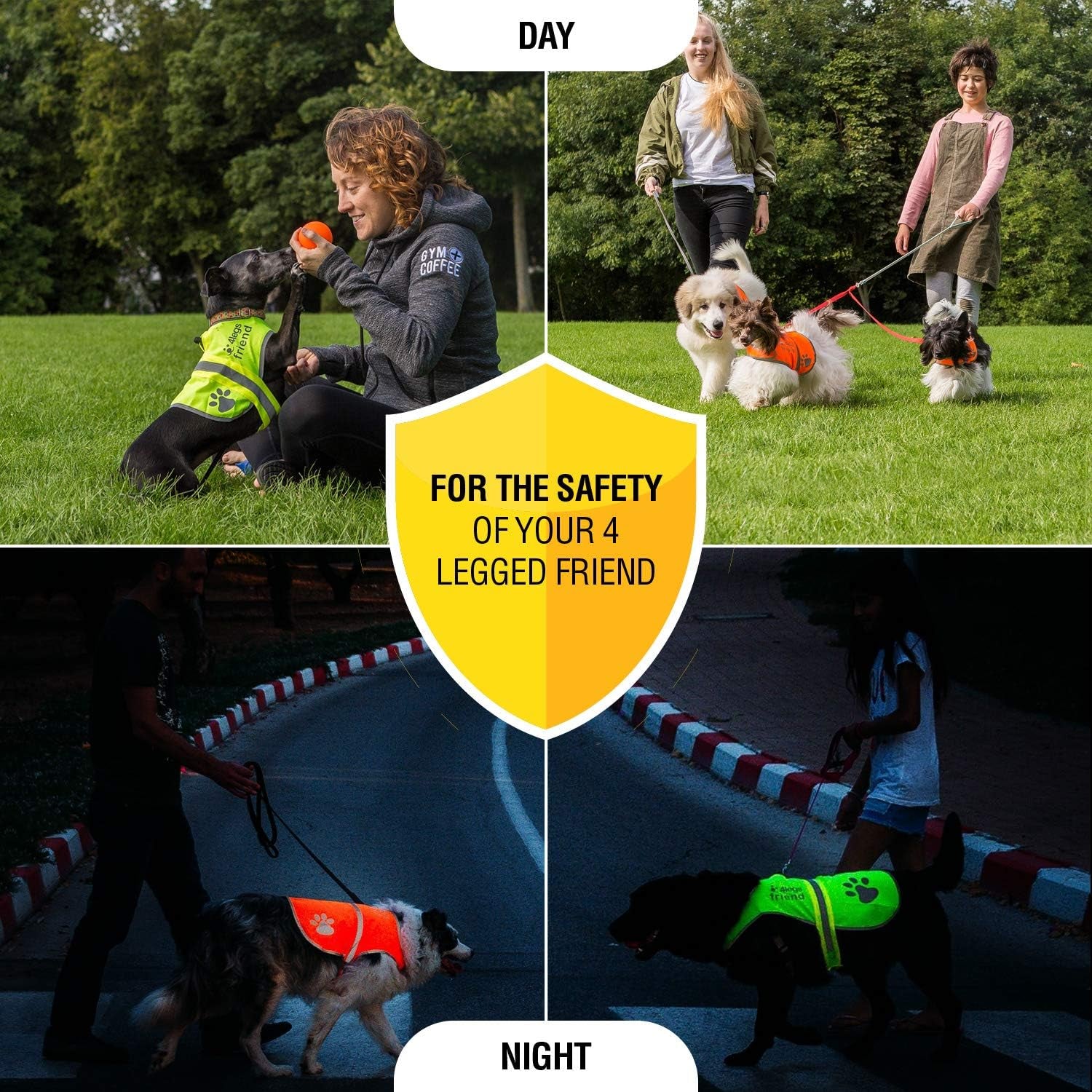 Upgraded Reflective Dog Vest. Hi-Visibility, Fluorescent Blaze Orange Dog Vest Helps Protect Your Best Friend. Safeguard Your PUP from Motorists & Hunting Accidents, on or off Leash by