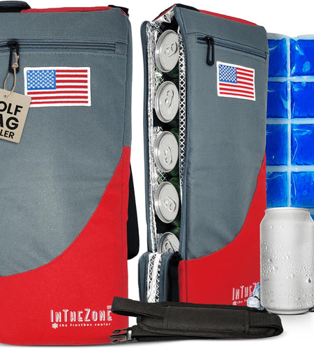 Frostbox Golf Bag Cooler and Ice Pack - Small 6 Pack Golf Beer Cooler - Hidden and Fits Discreetly in Golf Bag - Covert Insulated Golf Cooler Bag Sleeve - Golf Accessories for Men & Christmas Gift