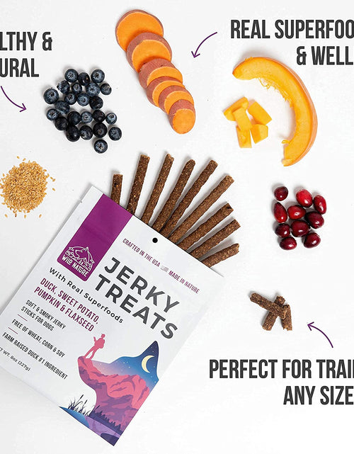 Load image into Gallery viewer, Jerky Dog Treats - Premium Beef, Chicken, &amp; Duck Jerky Sticks for Dogs Variety Packs - Healthy and Natural Jerky Treats Grain Free Made in the USA
