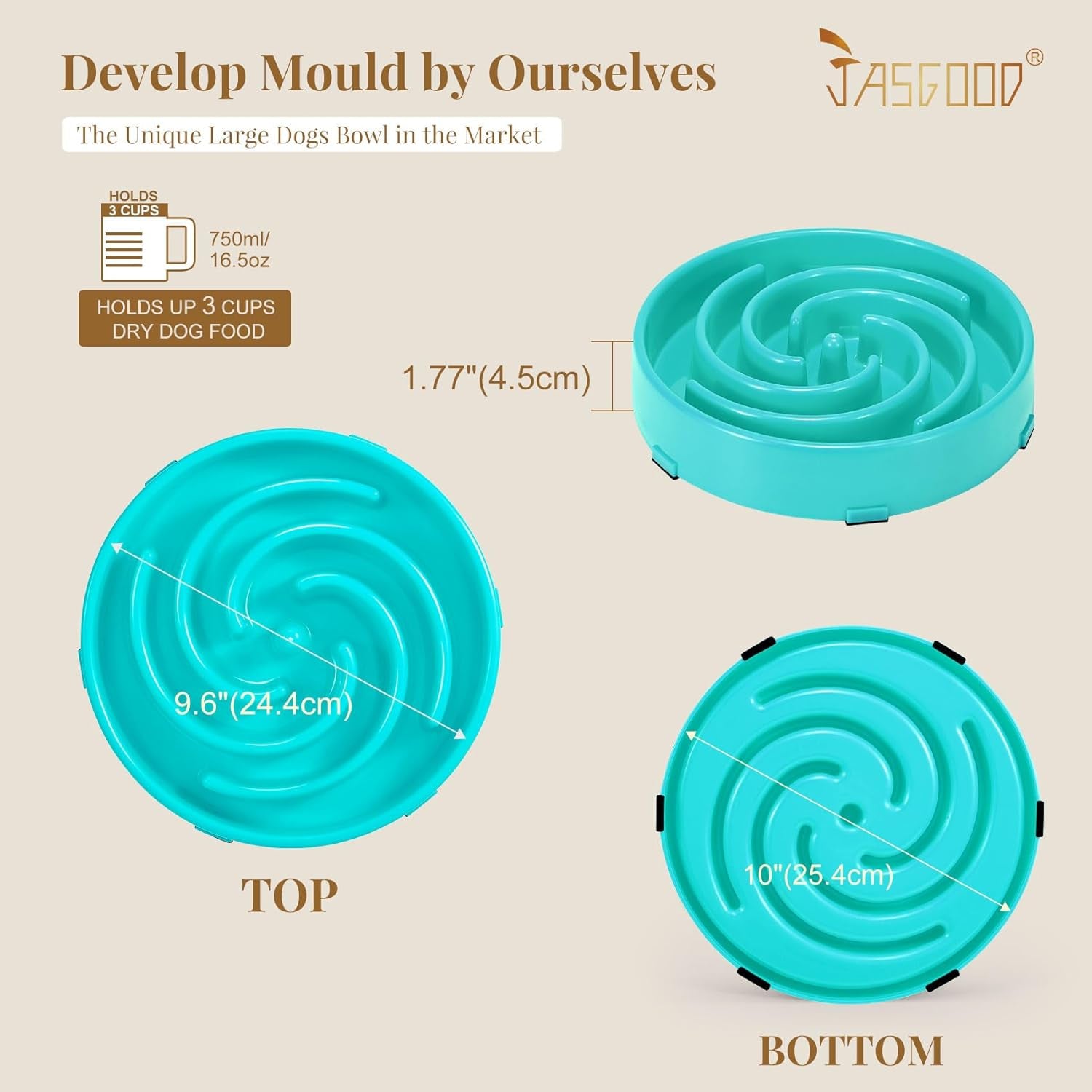 Slow Feeder Dogs Bowl for Large Dogs,Anti-Gulping Pet Slower Food Feeding Bowls Stop Bloat,Preventing Choking Healthy Design Dogs Bowl