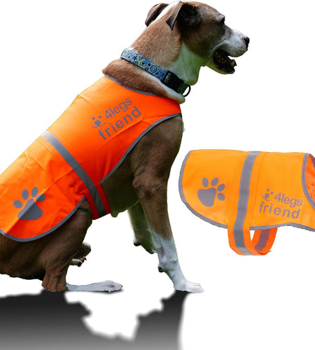 Upgraded Reflective Dog Vest. Hi-Visibility, Fluorescent Blaze Orange Dog Vest Helps Protect Your Best Friend. Safeguard Your PUP from Motorists & Hunting Accidents, on or off Leash by