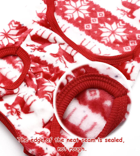 Small Dog Pet Cat Christmas Costume Sweater, Pet Supplies Costume Xmas Clothes Dog Jumpers Snowflake Elk Pattern Christmas Outfits for Dogs Puppy Kitten Cats (Large, Red Snowflake)